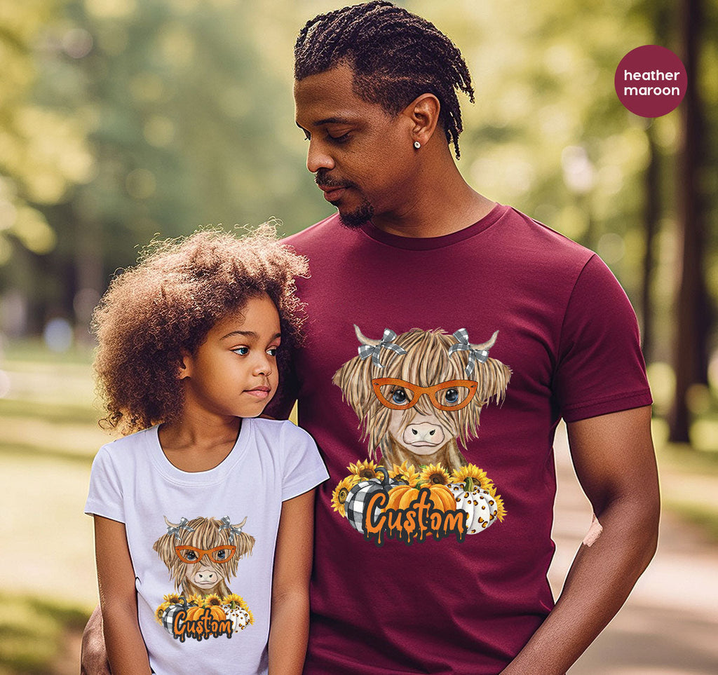 Custom Cow Shirt, Fall Graphic Tees, Personalized Farmer product image 57