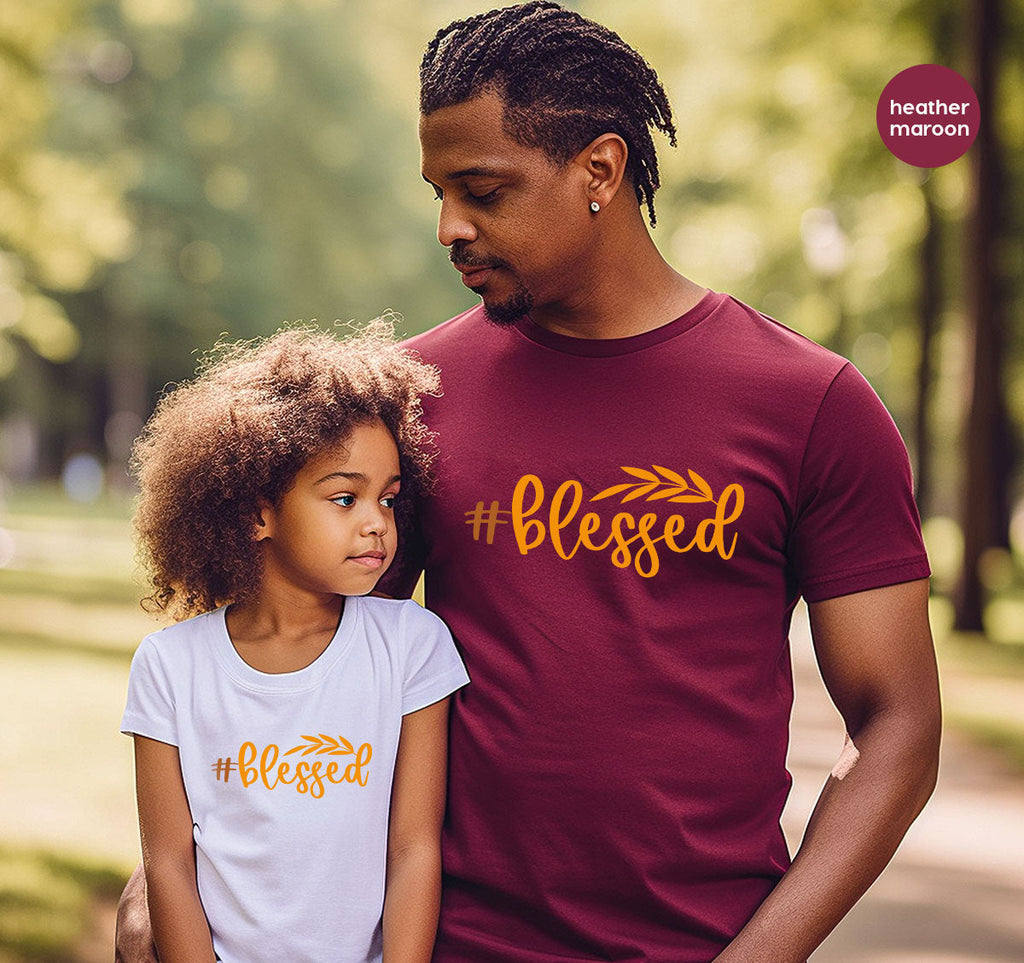 Cute Blessed T-Shirt, Fall Leaves Graphic Tees, Gift for product image 21