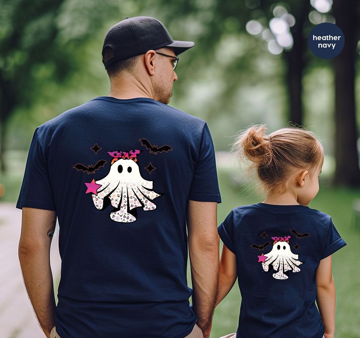 Spooky Season Outfit, Ghost Graphic Tee, Girls Boo Vneck product image 58