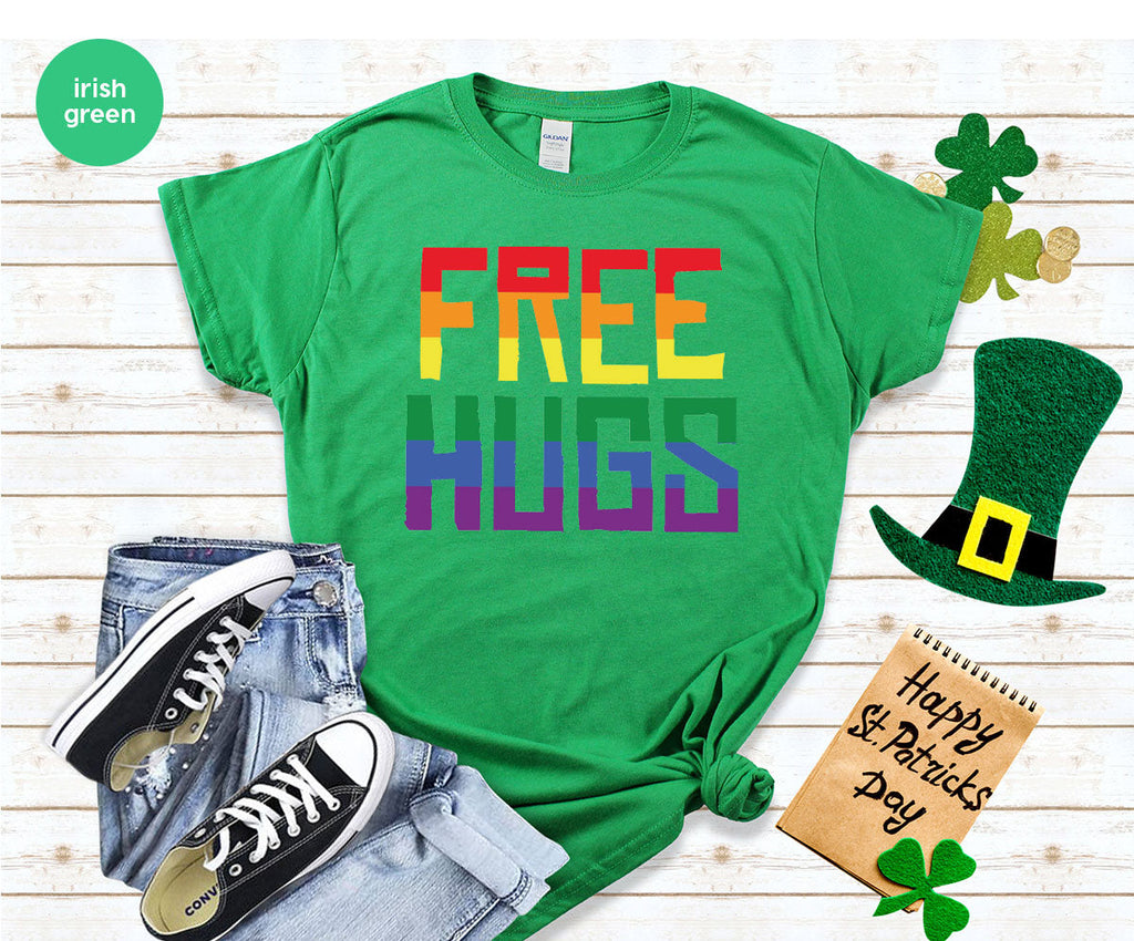 Cute LGBT Shirt, Free Hugs T-Shirt, Lovely Pride for product image 5