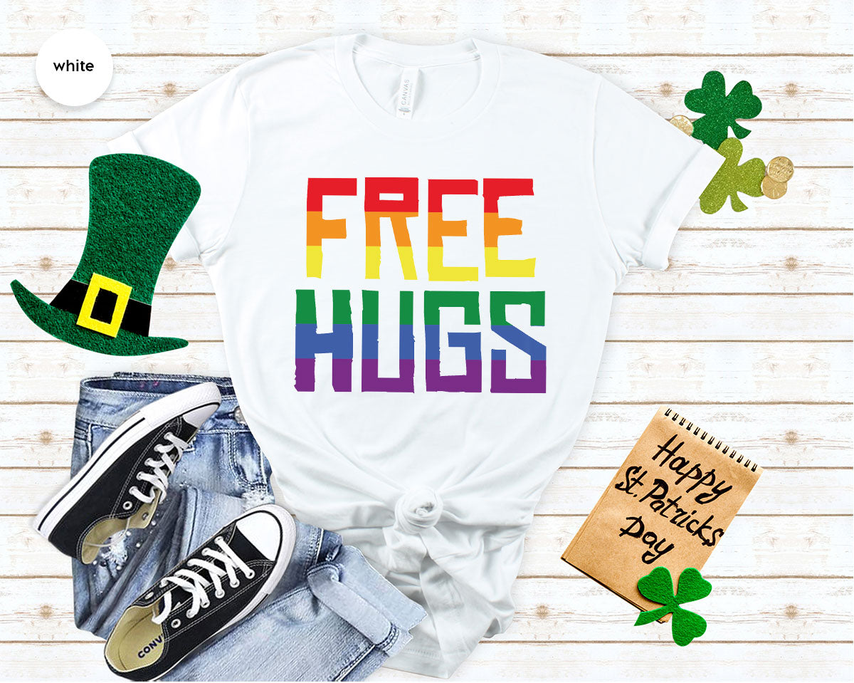 Cute LGBT Shirt, Free Hugs T-Shirt, Lovely Pride for product image 18