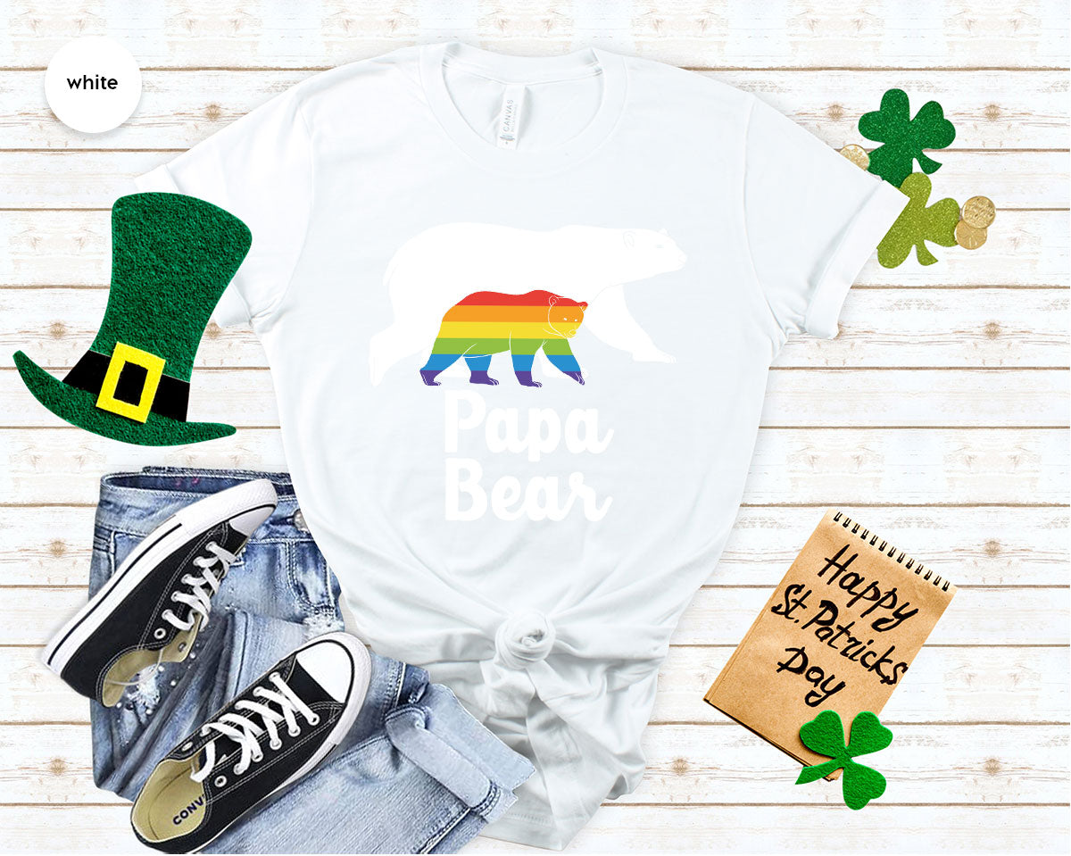 Papa Bear Shirt, T-Shirt, LGBT Rainbow Tee product image 16