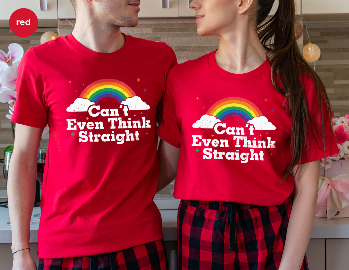 Can I Even Think Straight Shirt, Rainbow T-Shirt, LGBT product image 22