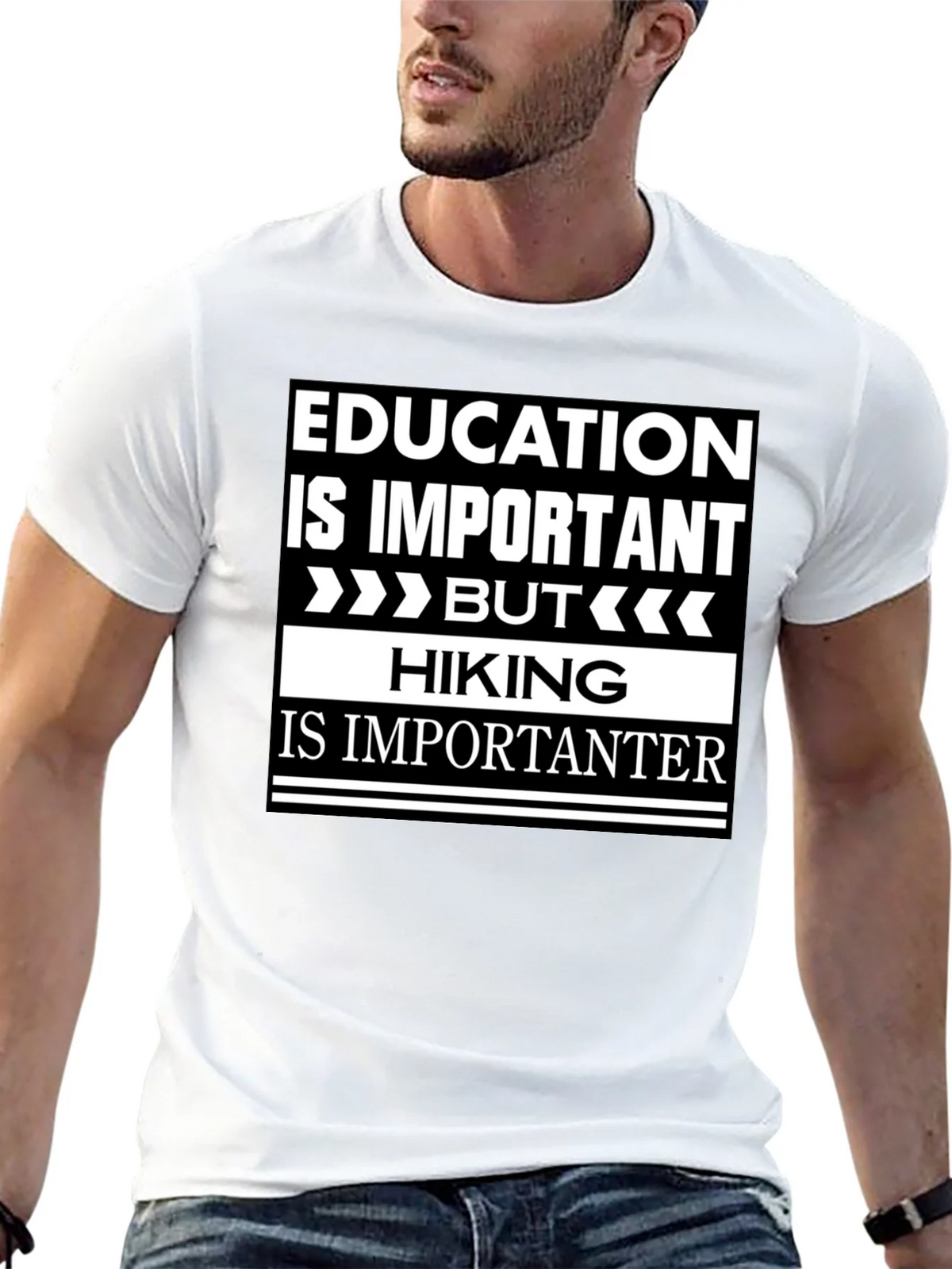 Funny Hiking T-Shirt - Education vs. Humor product image 4