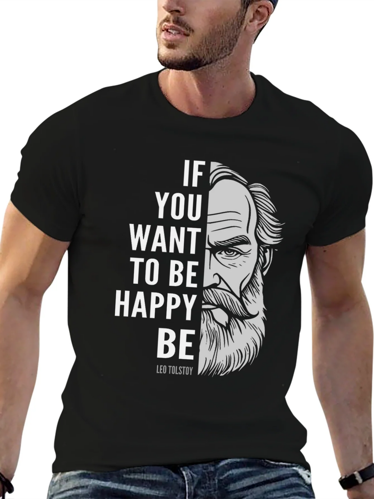 Leo Tolstoy T-Shirt - Be Happy Tee product image 6