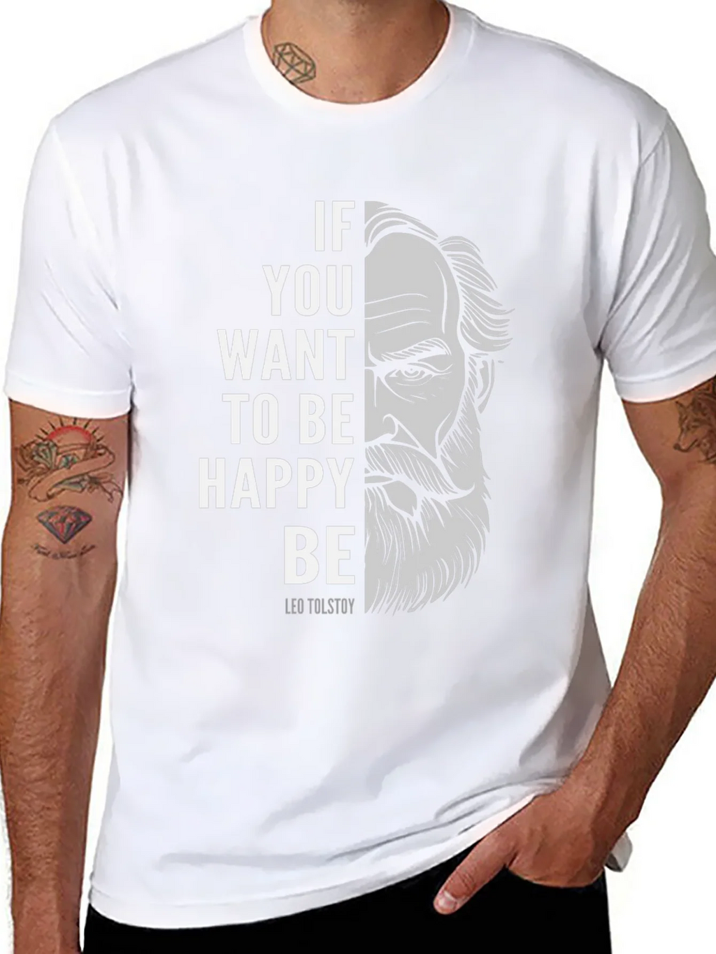 Leo Tolstoy T-Shirt - Be Happy Tee product image 7