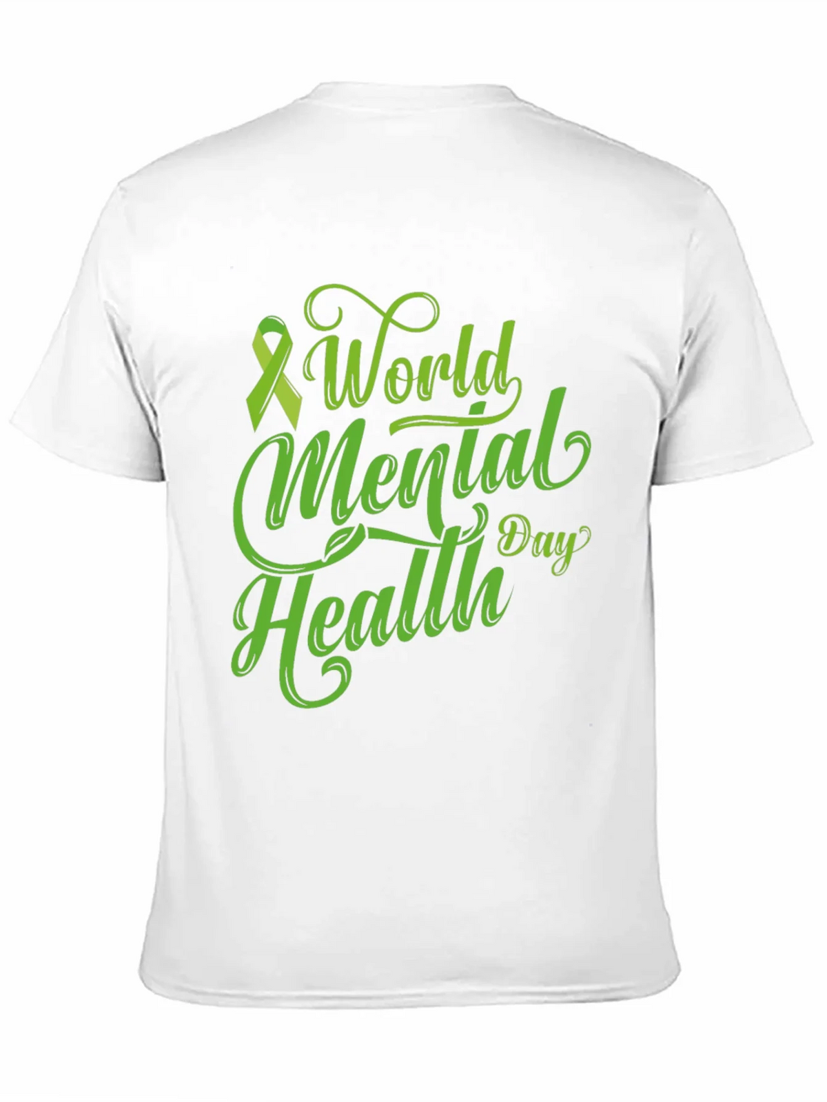 World Mental Health Day T-Shirt Green Ribbon product image 8