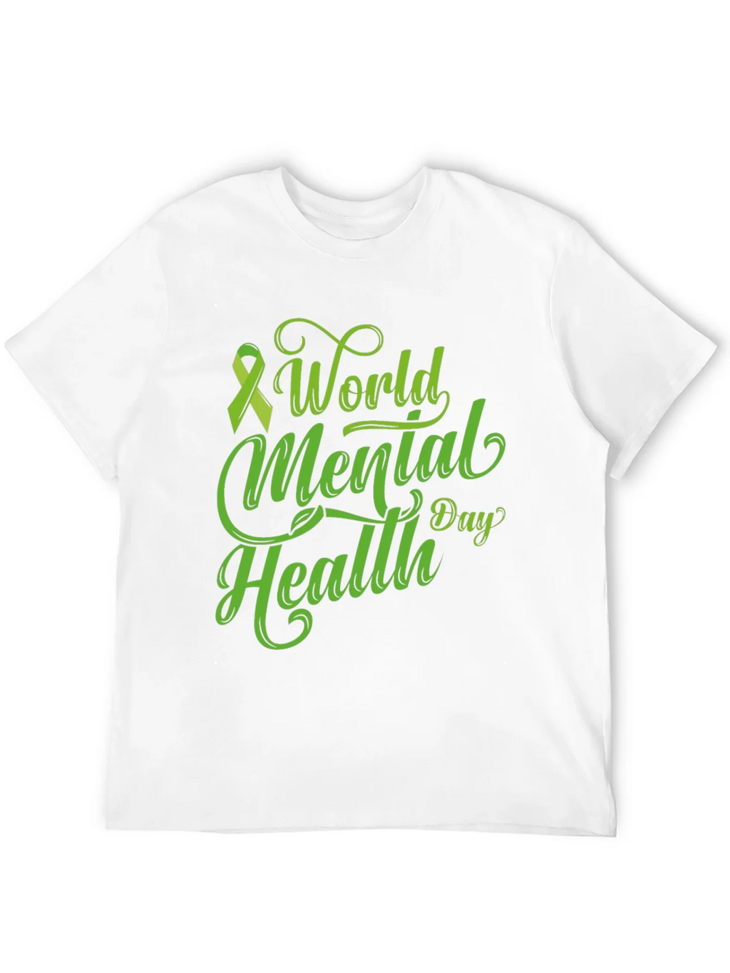 World Mental Health Day T-Shirt Green Ribbon product image 9