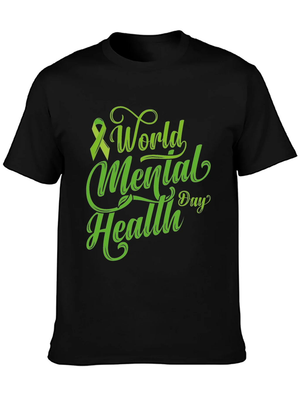 World Mental Health Day T-Shirt Green Ribbon product image 2