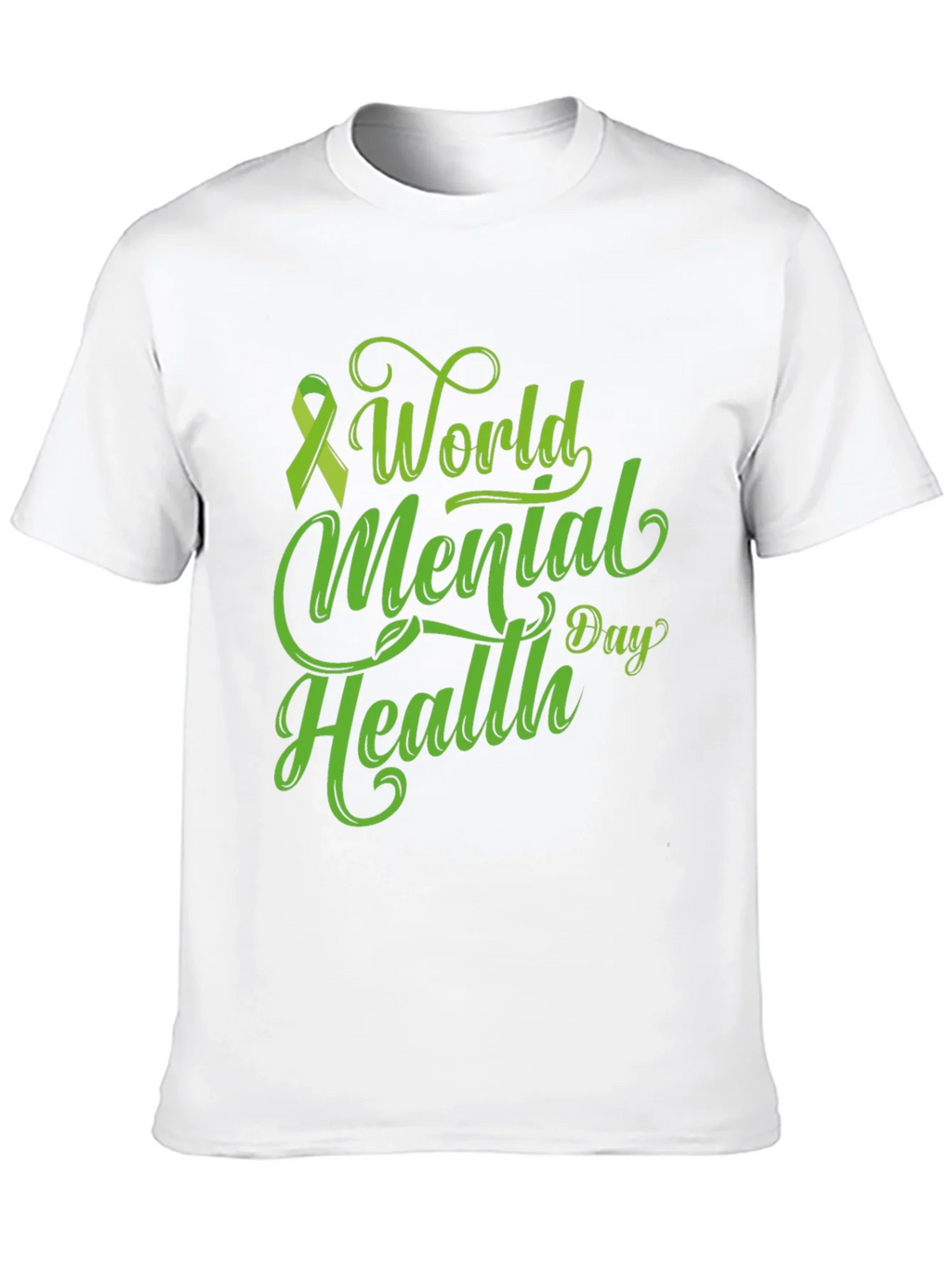 World Mental Health Day T-Shirt Green Ribbon product image 7
