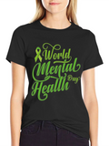 World Mental Health Day T-Shirt Green Ribbon product image 1