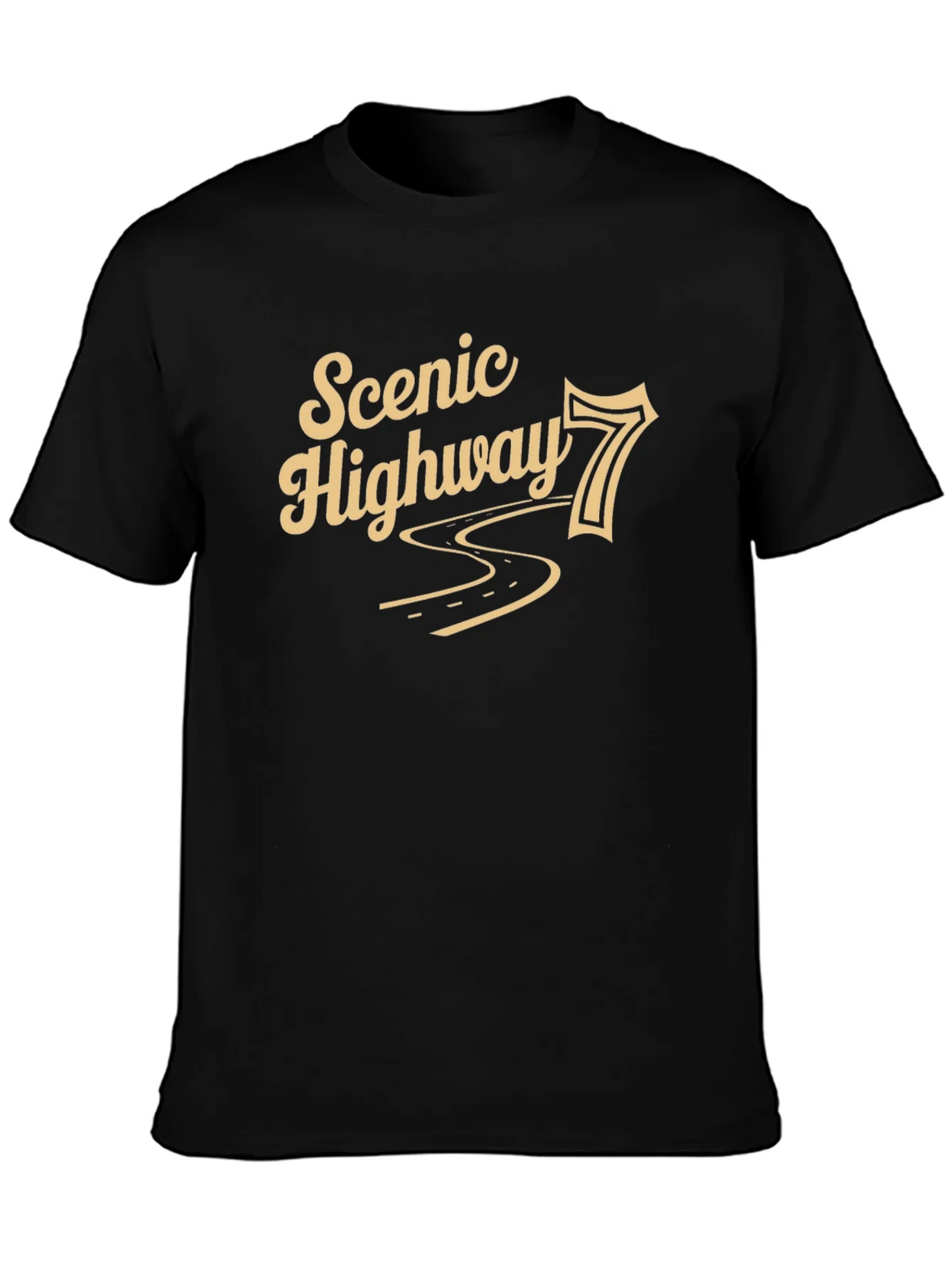 Scenic Highway 7 Black Graphic T-Shirt product image 3