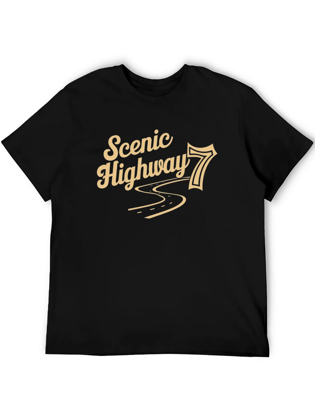 Scenic Highway 7 Black Graphic T-Shirt product image 5