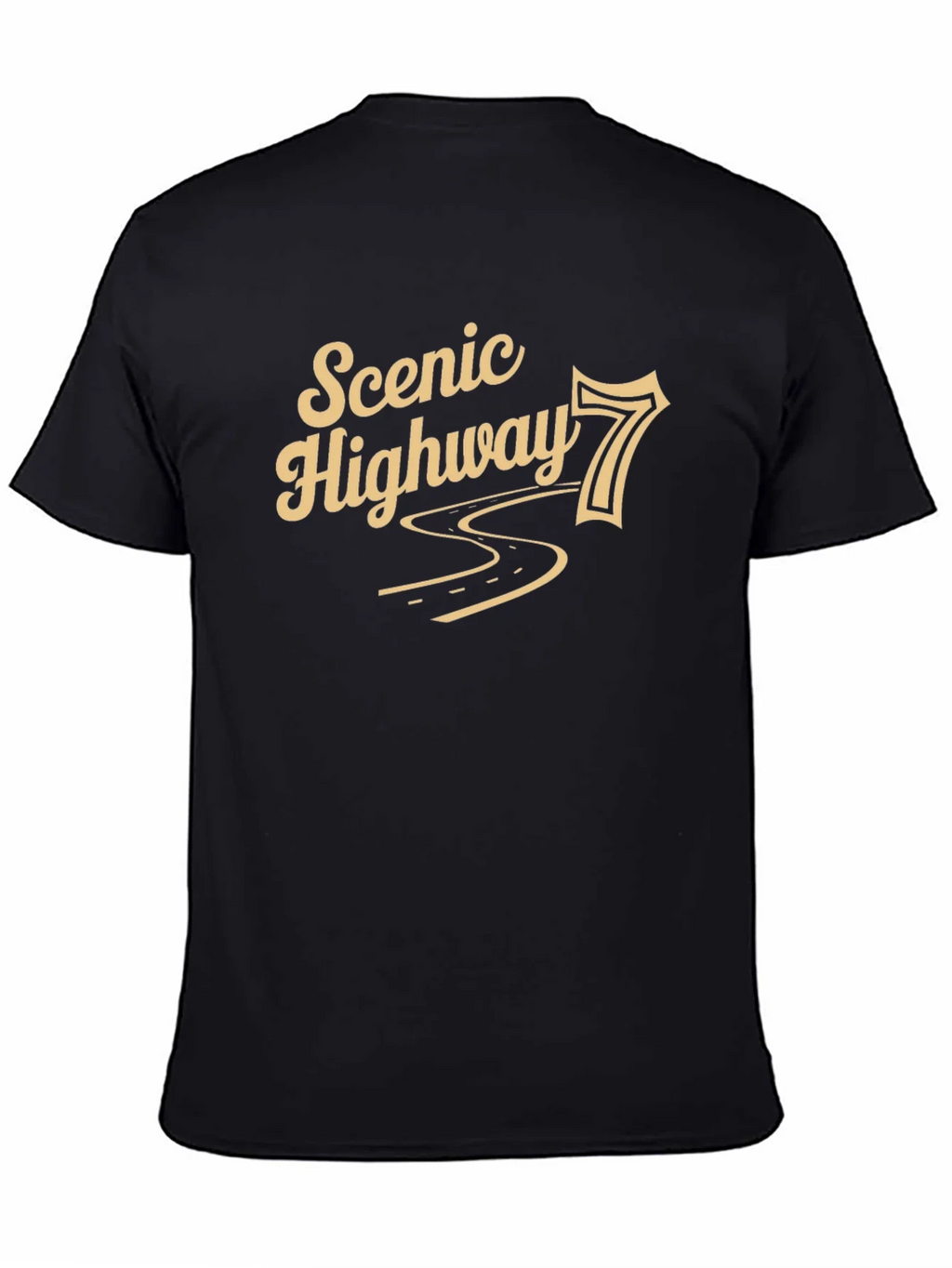 Scenic Highway 7 Black Graphic T-Shirt product image 4