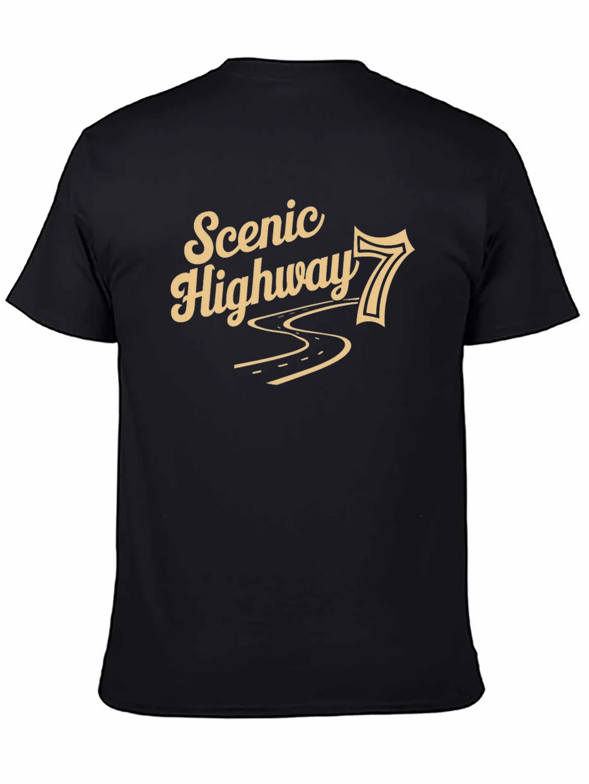 Scenic Highway 7 Black Graphic T-Shirt product image 4