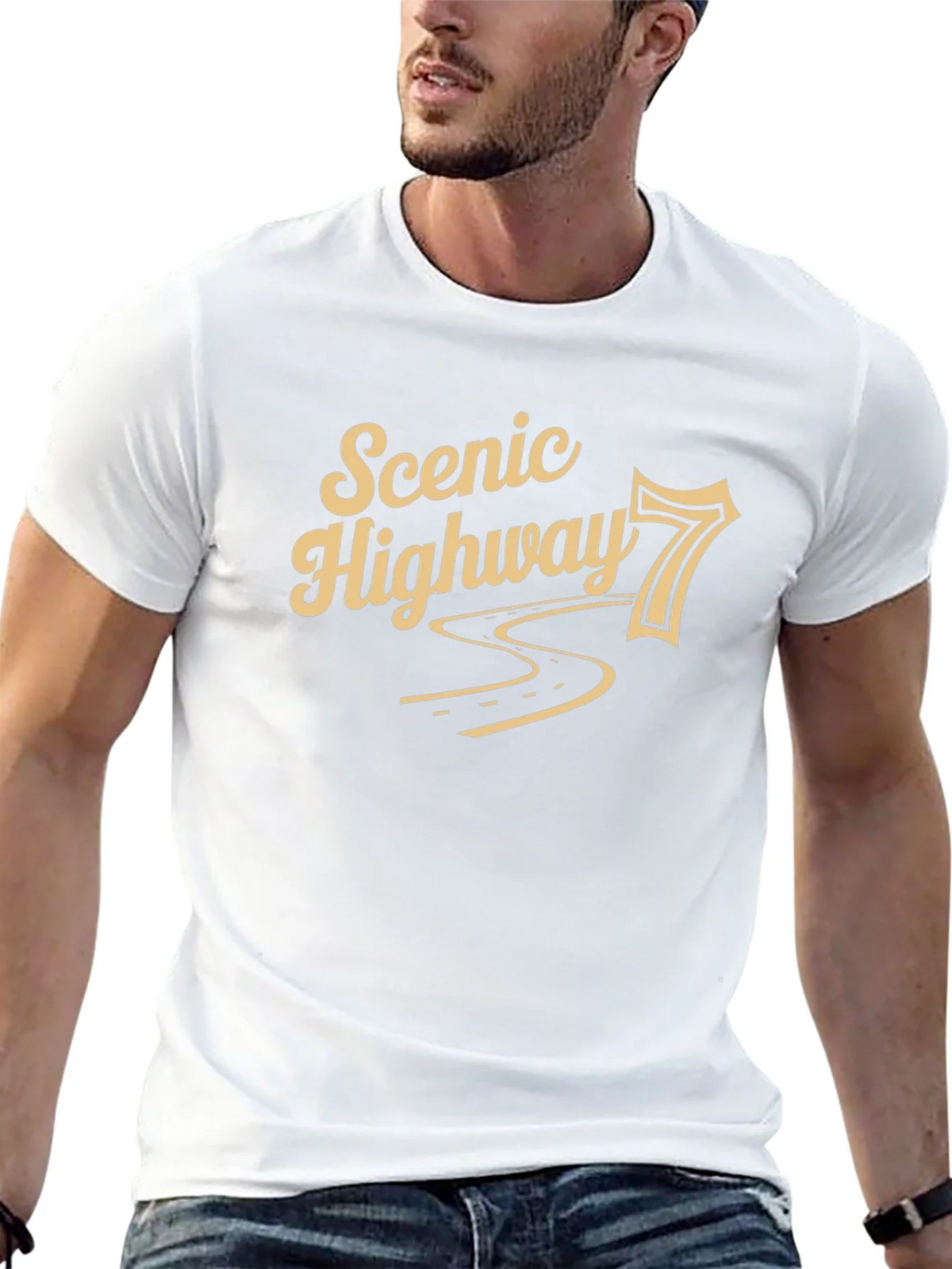 Scenic Highway 7 Black Graphic T-Shirt product image 12