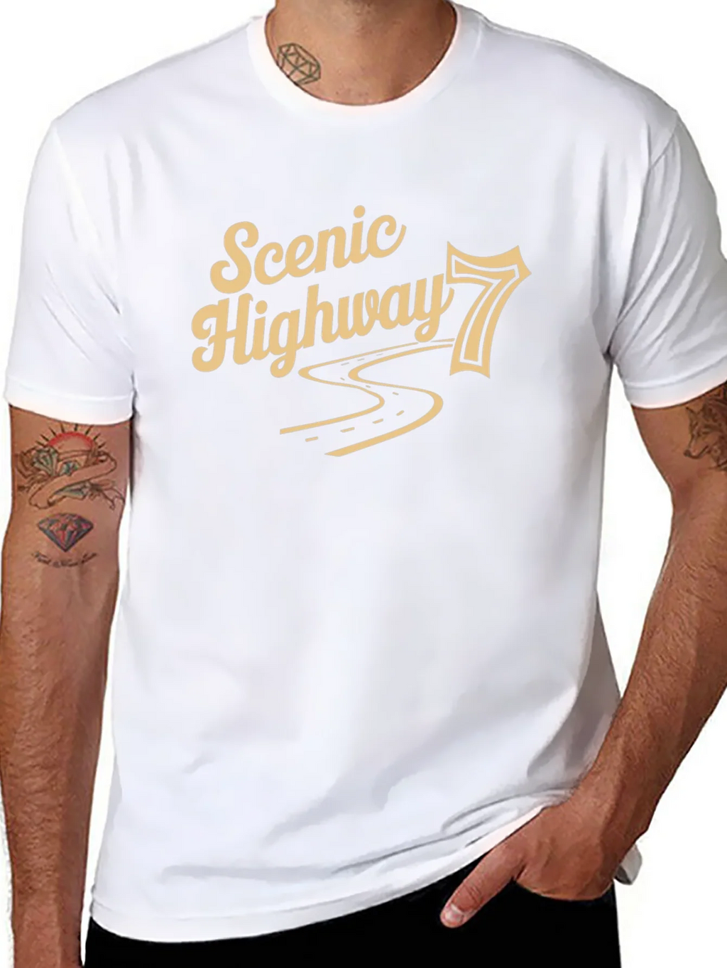 Scenic Highway 7 Black Graphic T-Shirt product image 7