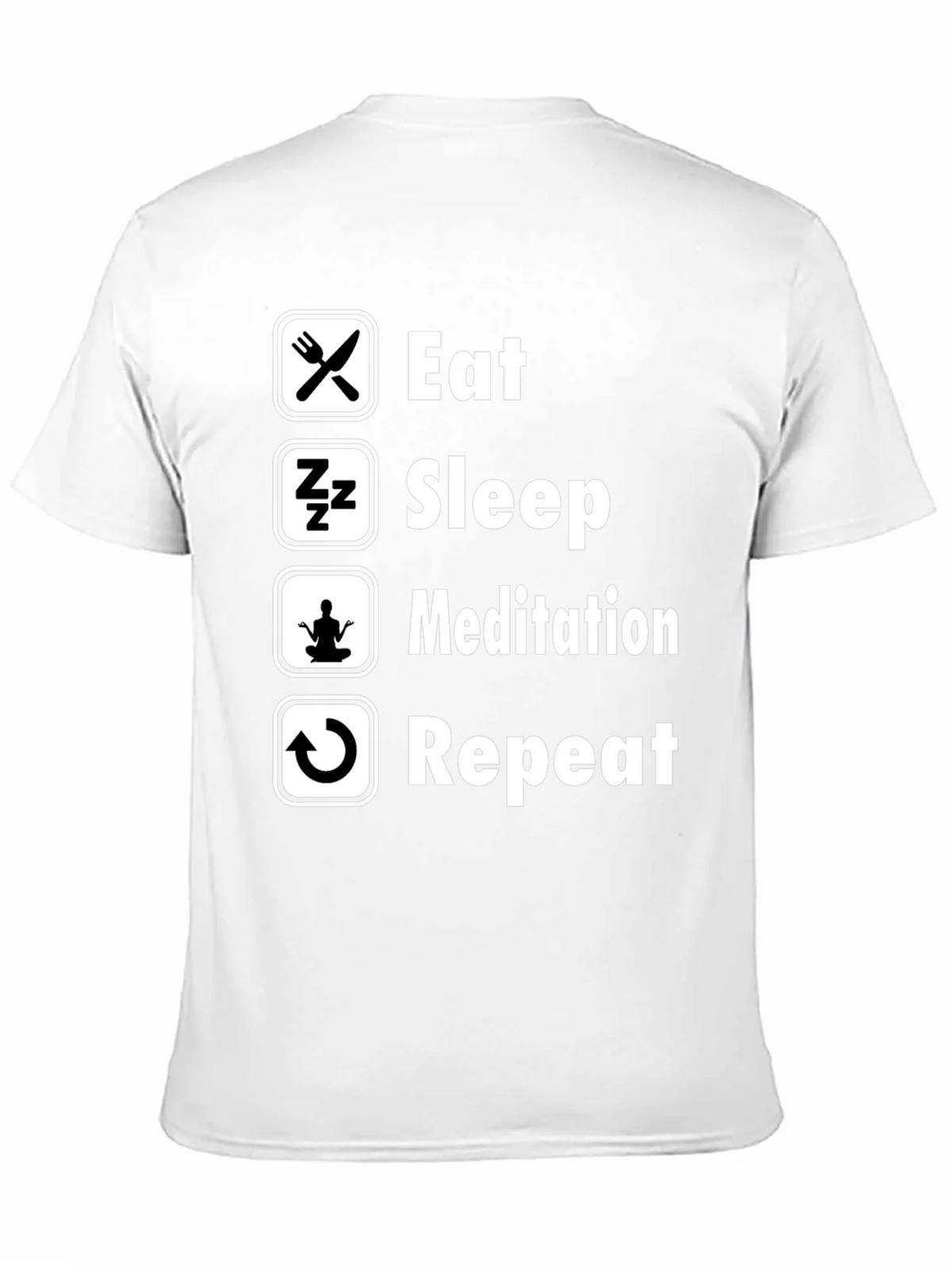 Eat Sleep Meditation Repeat Black T-Shirt product image 1