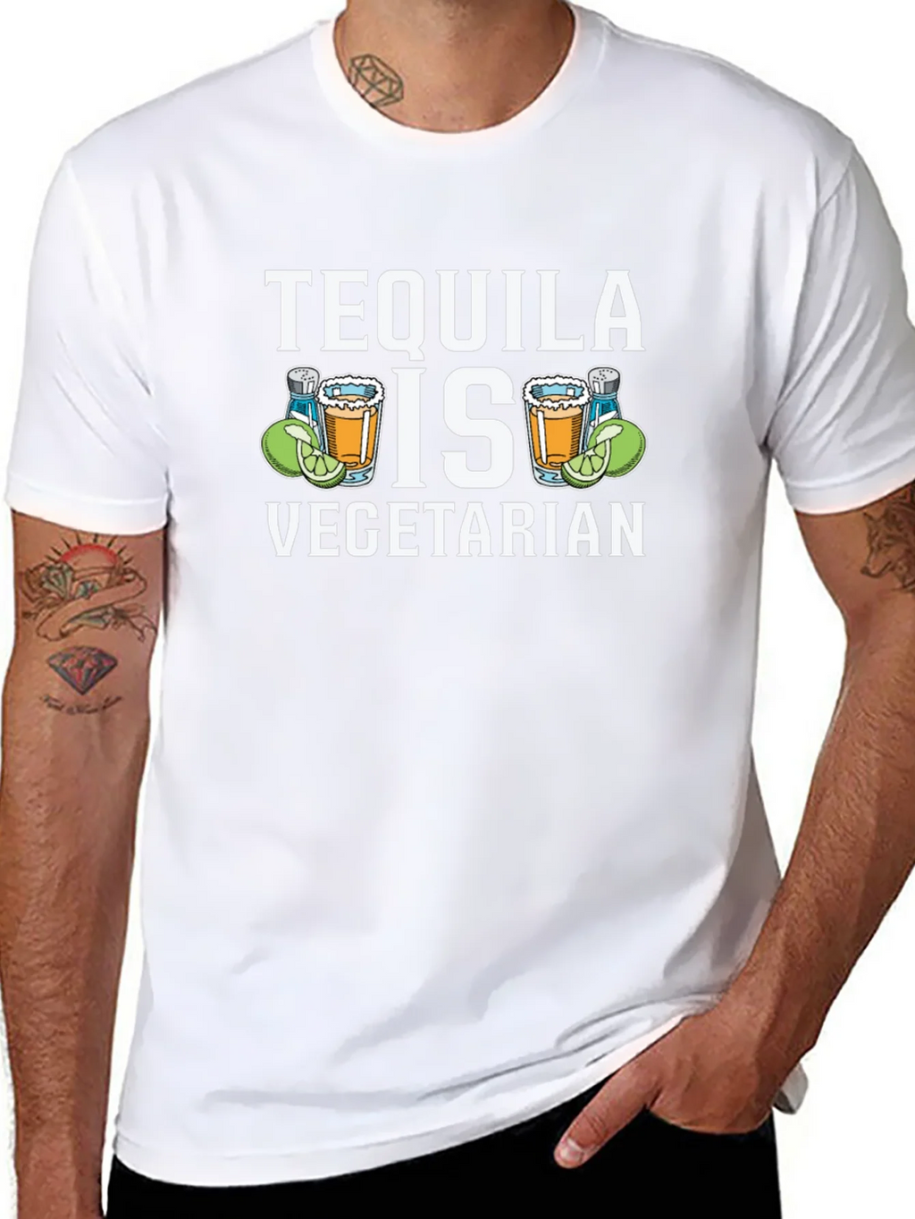 Tequila is Vegetarian T-Shirt Funny Drink Tee product image 3