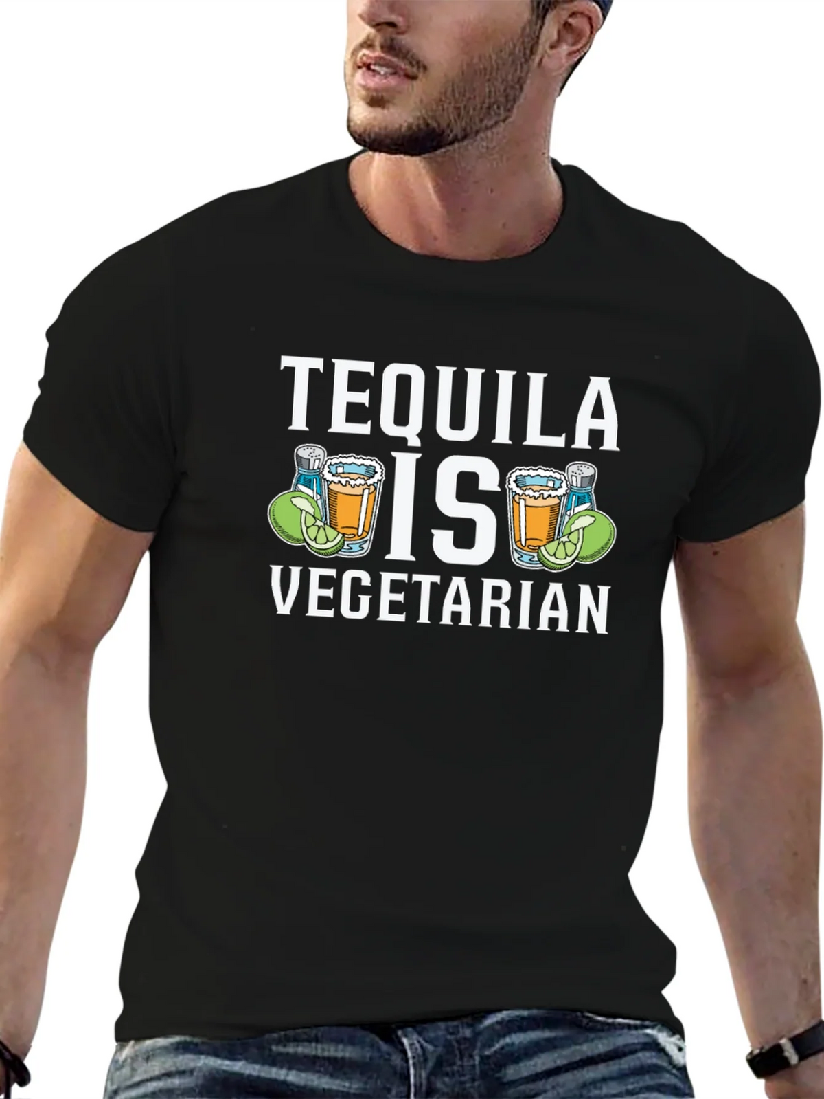 Tequila is Vegetarian T-Shirt Funny Drink Tee product image 2