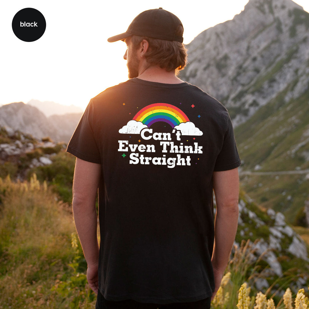Can I Even Think Straight Shirt, Rainbow T-Shirt, LGBT product image 26