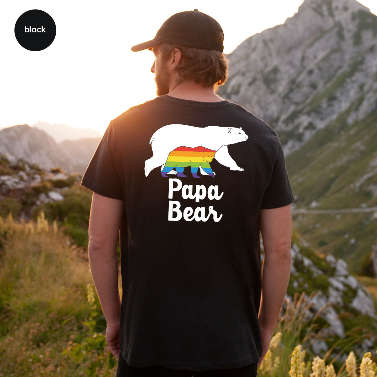 Papa Bear Shirt, T-Shirt, LGBT Rainbow Tee product image 22