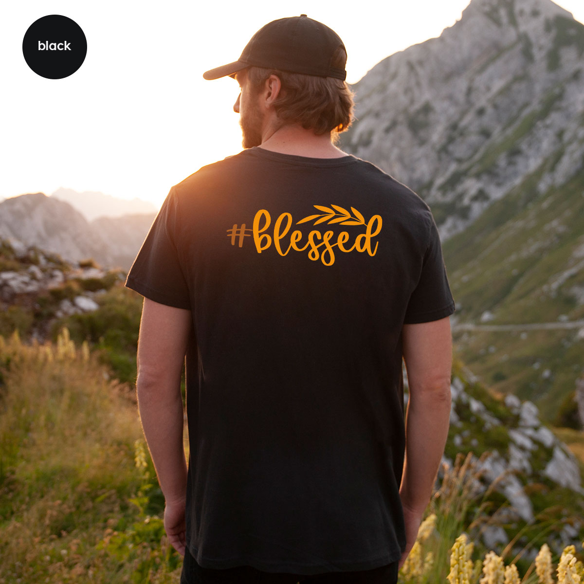 Cute Blessed T-Shirt, Fall Leaves Graphic Tees, Gift for product image 28