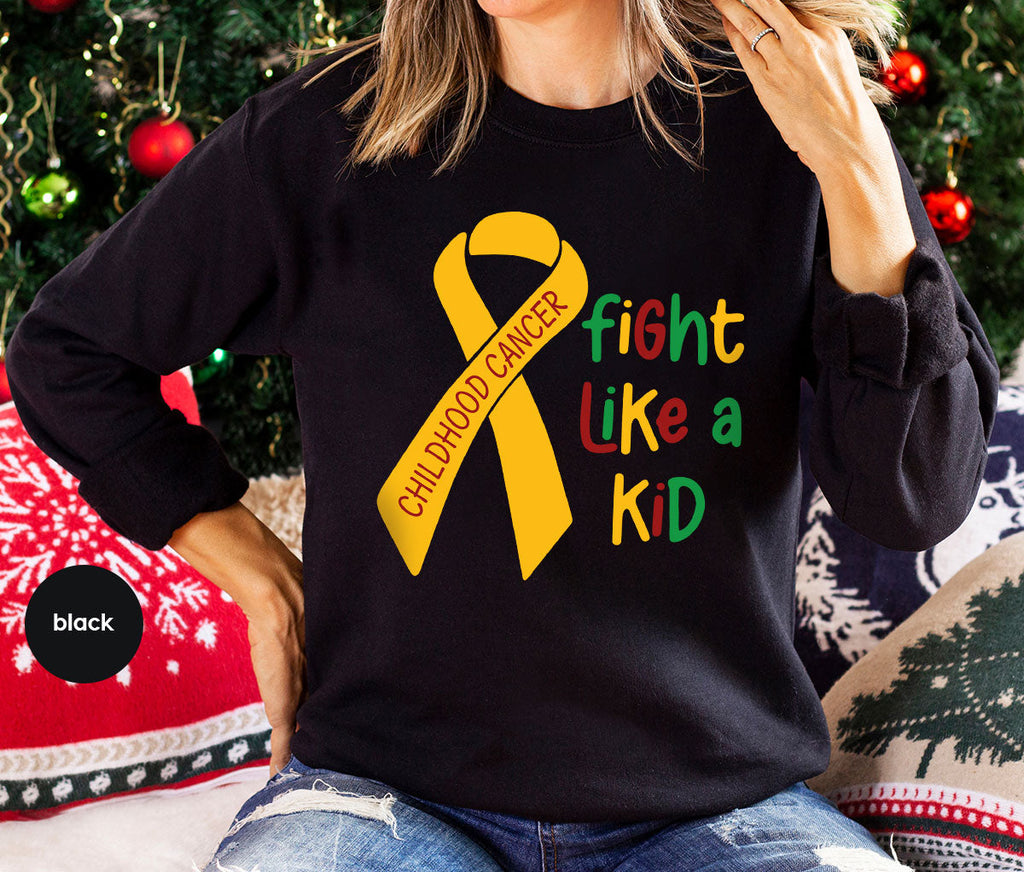 Fighting Like A Kid Shirt, Cancer Fight Childhood Canver product image 11