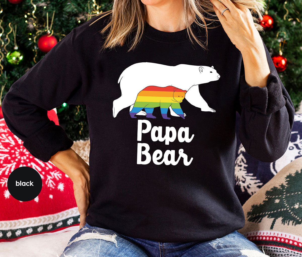 Papa Bear Shirt, T-Shirt, LGBT Rainbow Tee product image 23