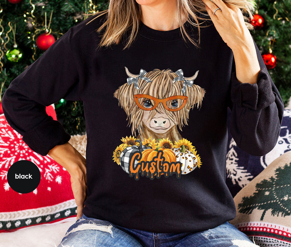 Custom Cow Shirt, Fall Graphic Tees, Personalized Farmer product image 64