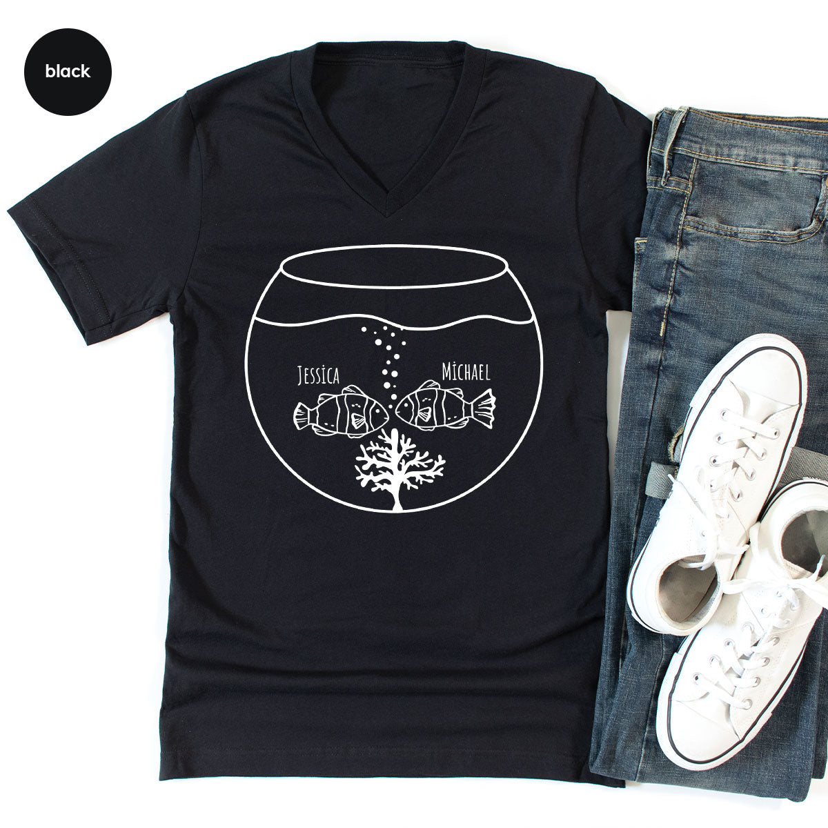 Fish Couple Shirt, Custom Name on T-Shirt, Gift for Couples product image 27