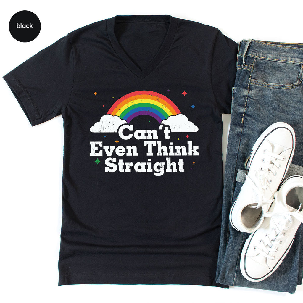 Can I Even Think Straight Shirt, Rainbow T-Shirt, LGBT product image 30