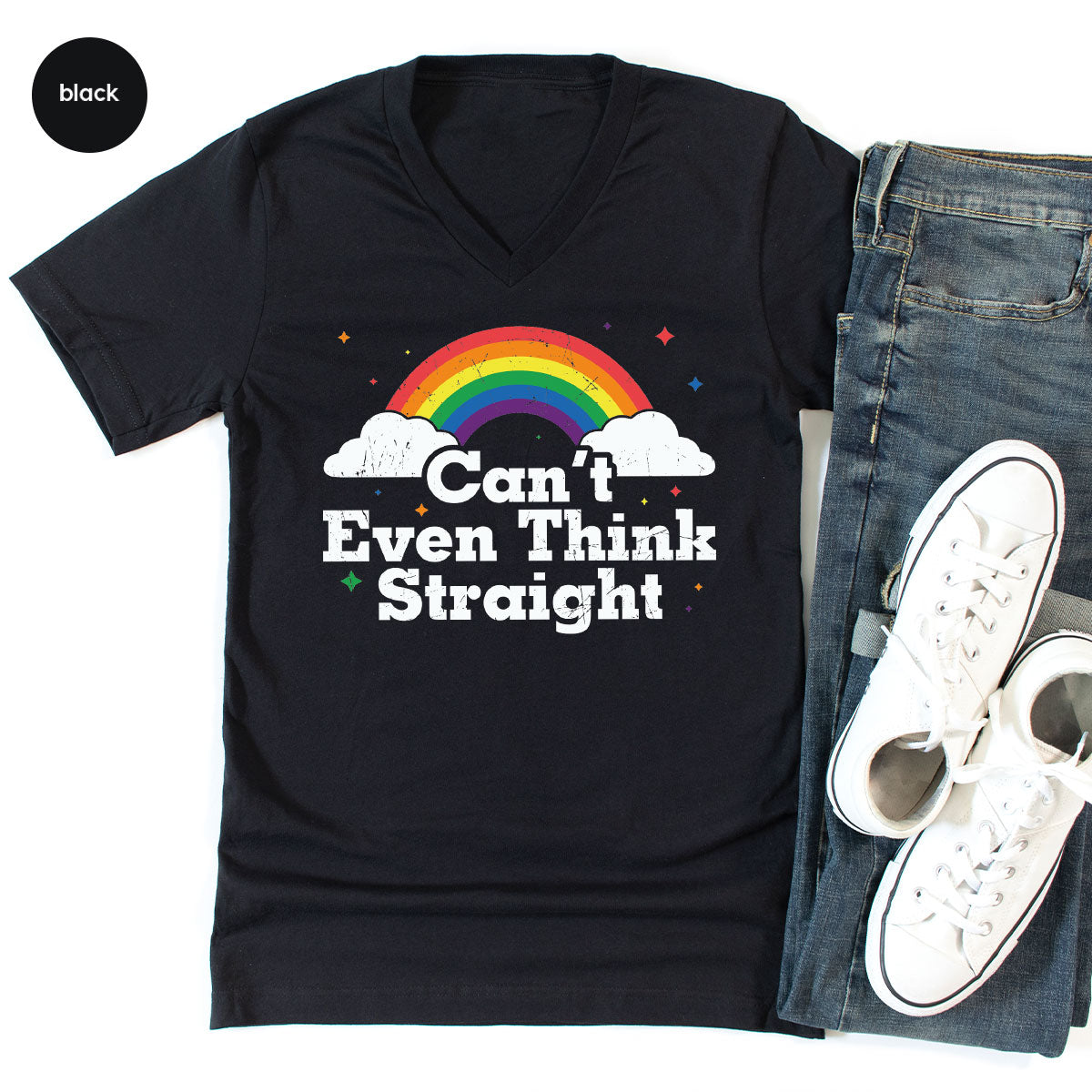 Can I Even Think Straight Shirt, Rainbow T-Shirt, LGBT product image 30