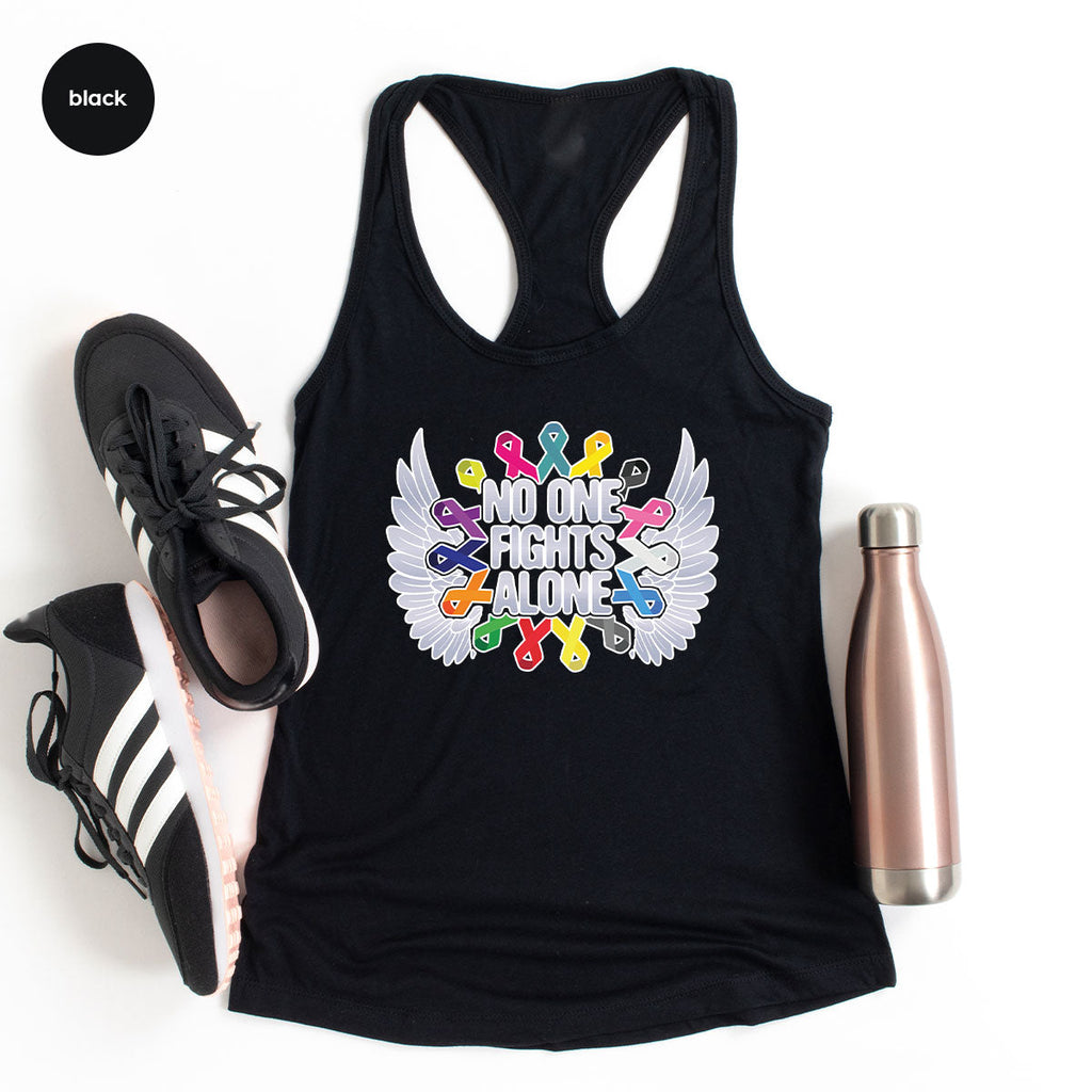 No One Fights Alone Shirt, Cancer Fighter T-Shirt, Warrior product image 22