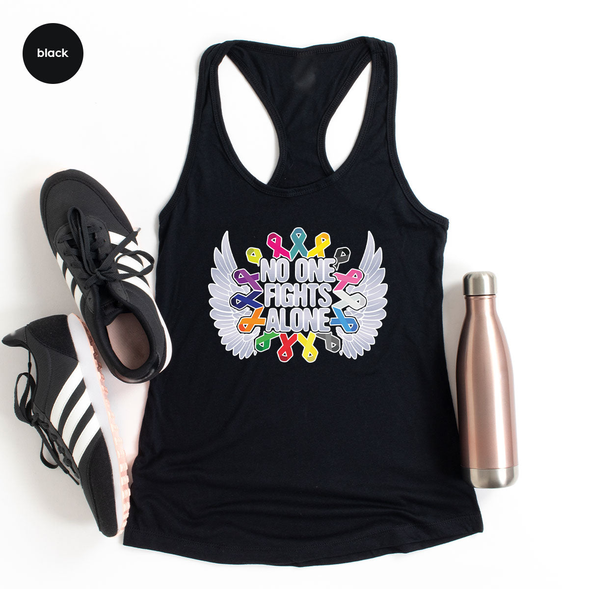 No One Fights Alone Shirt, Cancer Fighter T-Shirt, Warrior product image 22