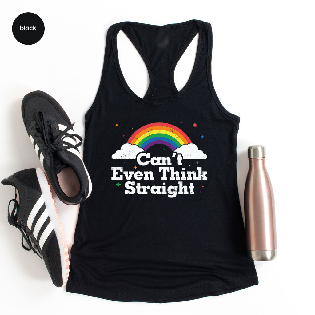 Can I Even Think Straight Shirt, Rainbow T-Shirt, LGBT product image 28