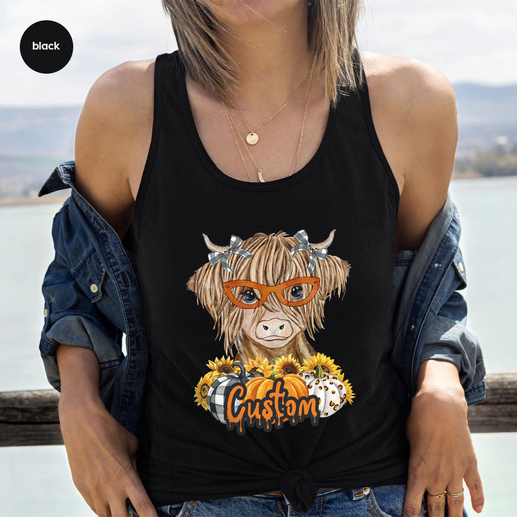 Custom Cow Shirt, Fall Graphic Tees, Personalized Farmer product image 65