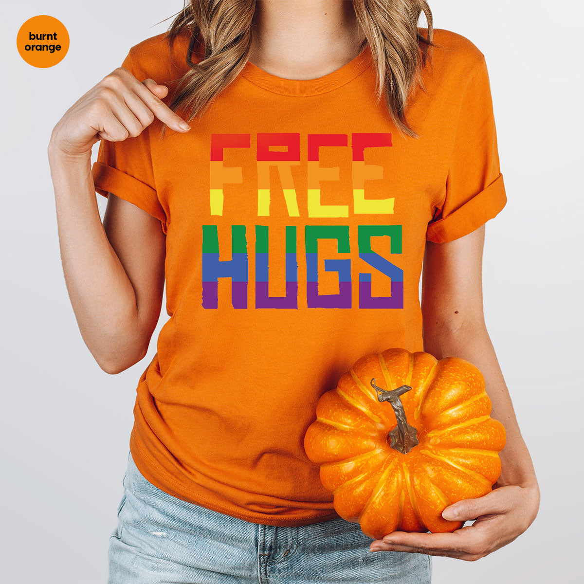 Cute LGBT Shirt, Free Hugs T-Shirt, Lovely Pride for product image 29