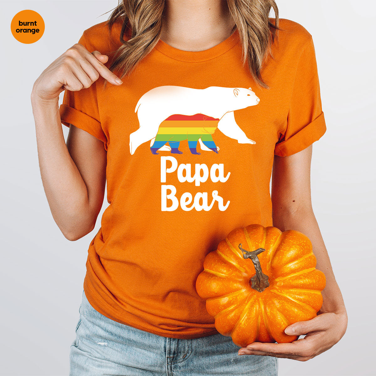 Papa Bear Shirt, T-Shirt, LGBT Rainbow Tee product image 27