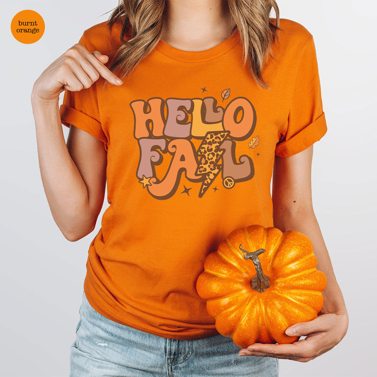 Hello Fall Shirt, Halloween T-Shirt, 2022 Hoodie, Long product image 16
