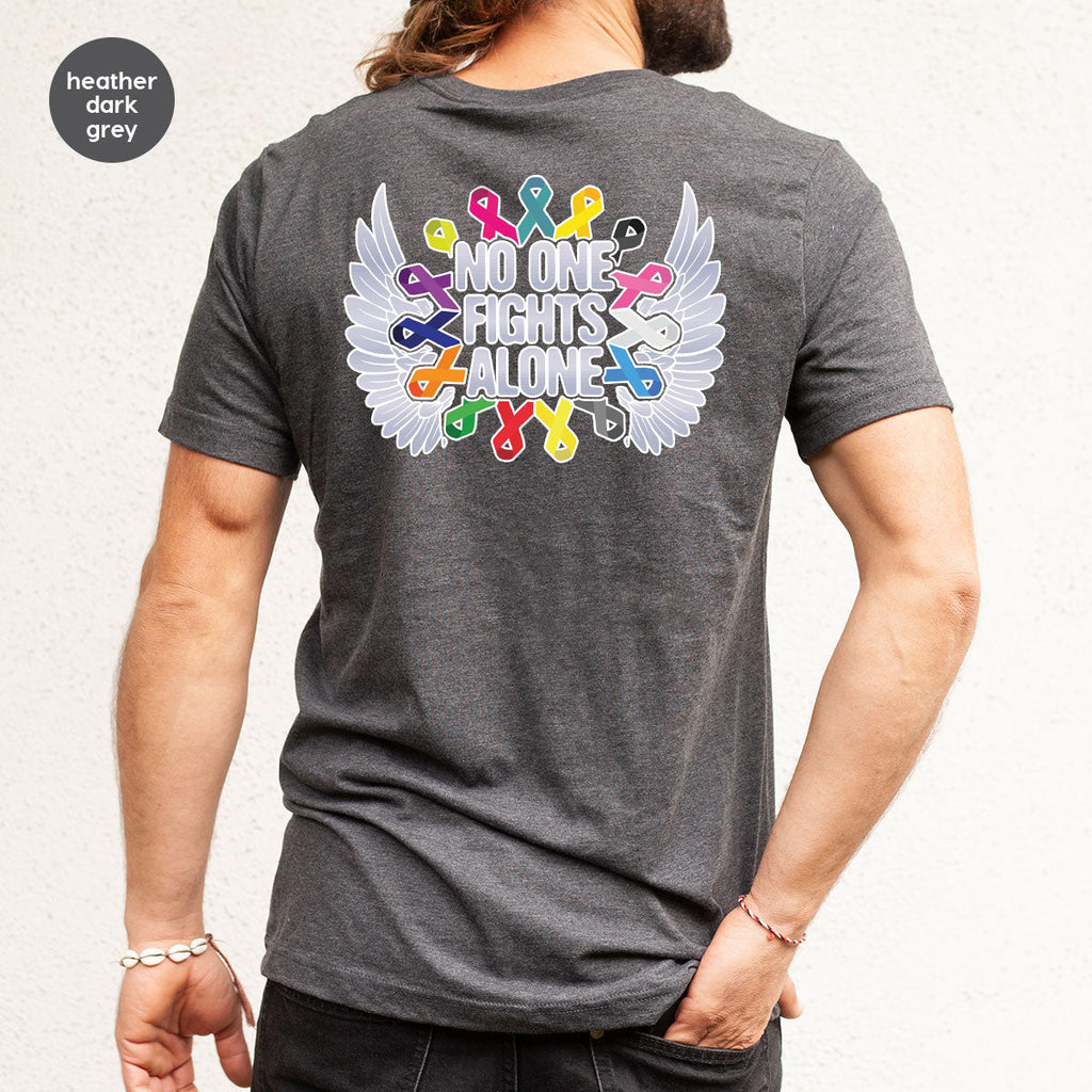 No One Fights Alone Shirt, Cancer Fighter T-Shirt, Warrior product image 27