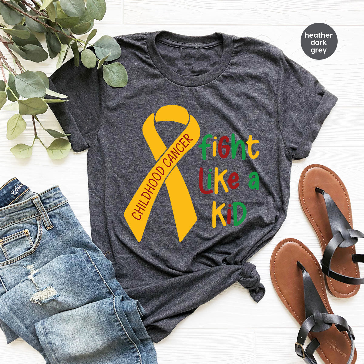 Fighting Like A Kid Shirt, Cancer Fight Childhood Canver product image 16