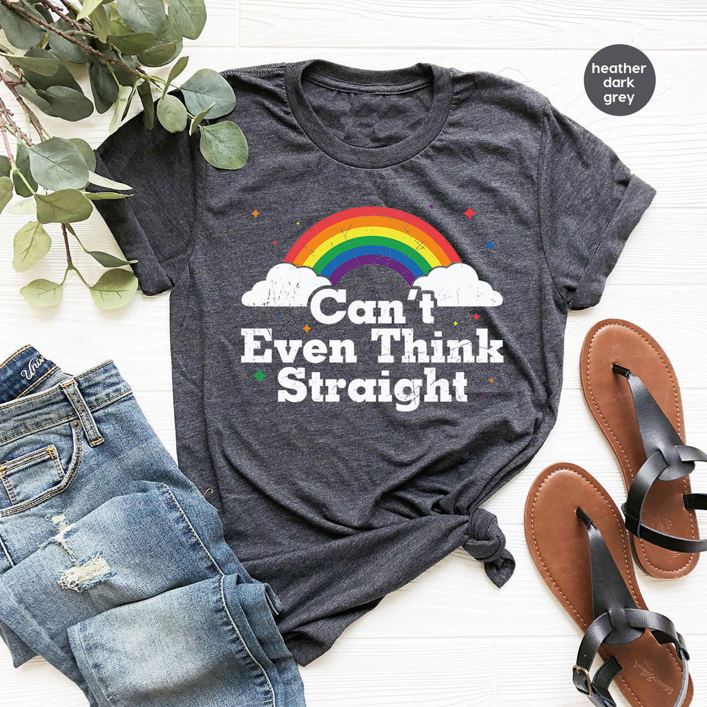 Can I Even Think Straight Shirt, Rainbow T-Shirt, LGBT product image 32