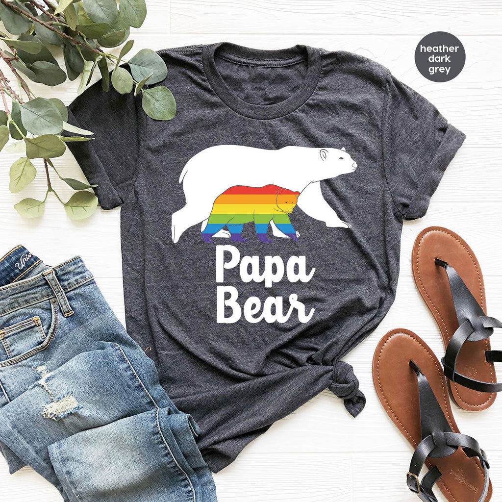 Papa Bear Shirt, T-Shirt, LGBT Rainbow Tee product image 28
