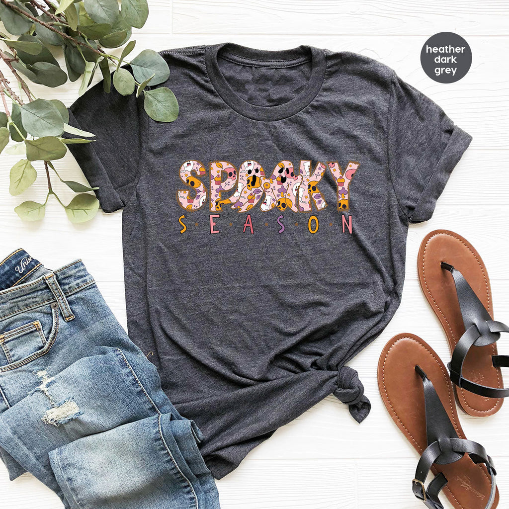 Ghost Graphic Tees, Cute Kid Halloween Shirt, Spooky product image 79