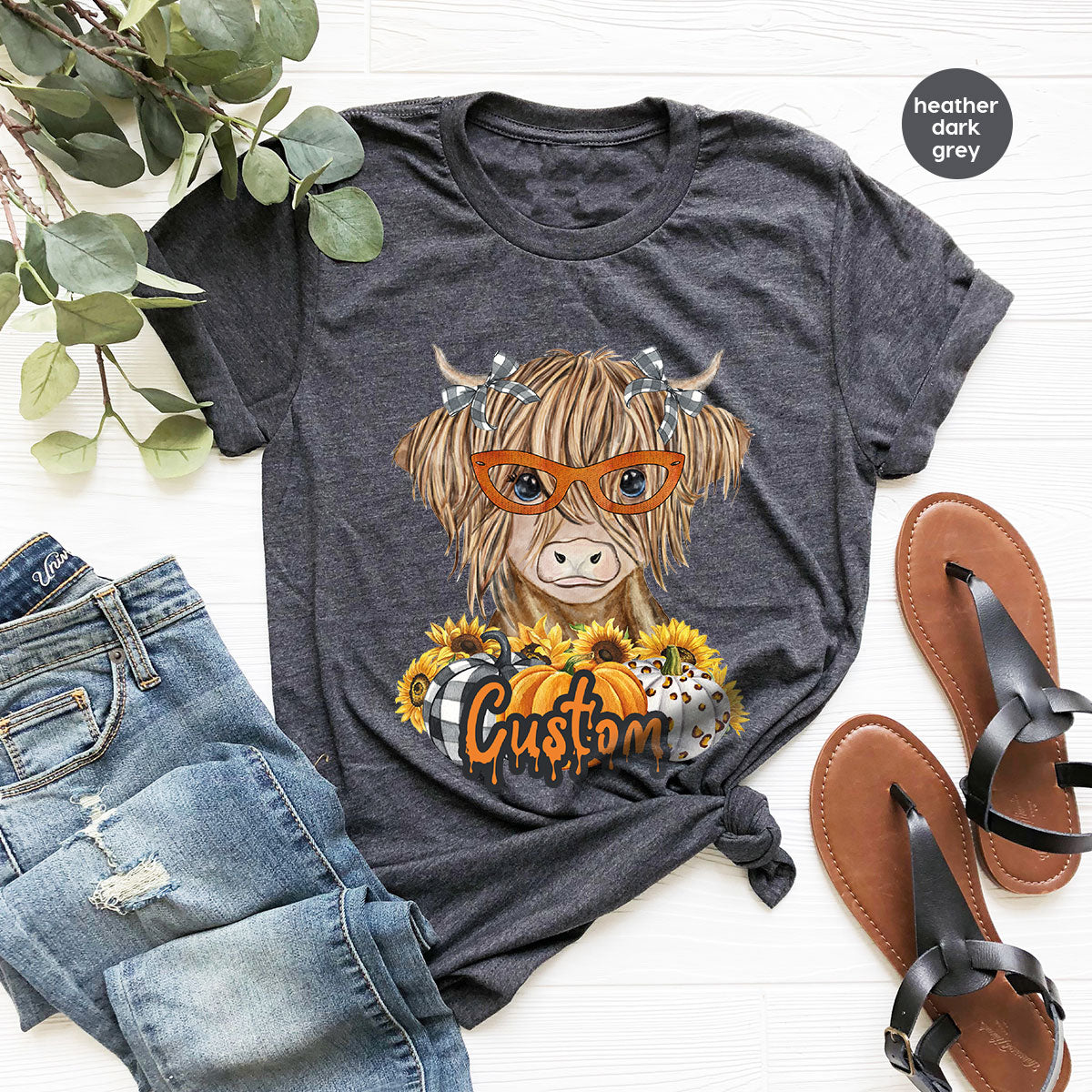 Custom Cow Shirt, Fall Graphic Tees, Personalized Farmer product image 68