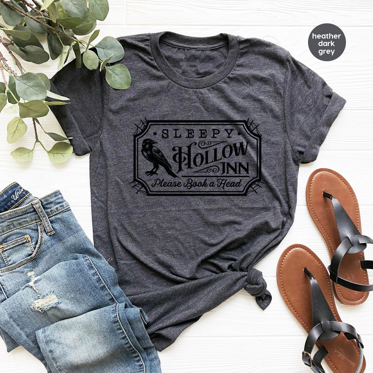 Halloween Crewneck Sweatshirt, Crow Graphic Tees, Gift for product image 79