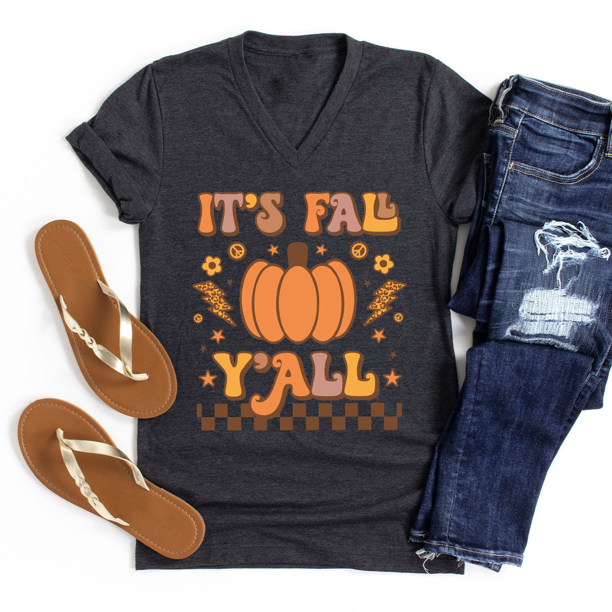 Halloween Fall Shirt, It's Y'Fall T-Shirt, Hoodie, Long product image 15