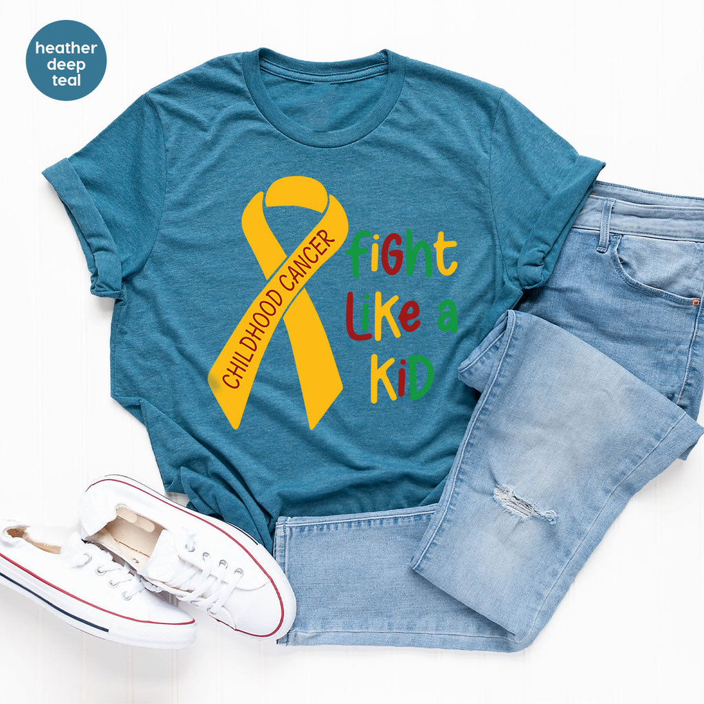 Fighting Like A Kid Shirt, Cancer Fight Childhood Canver product image 18