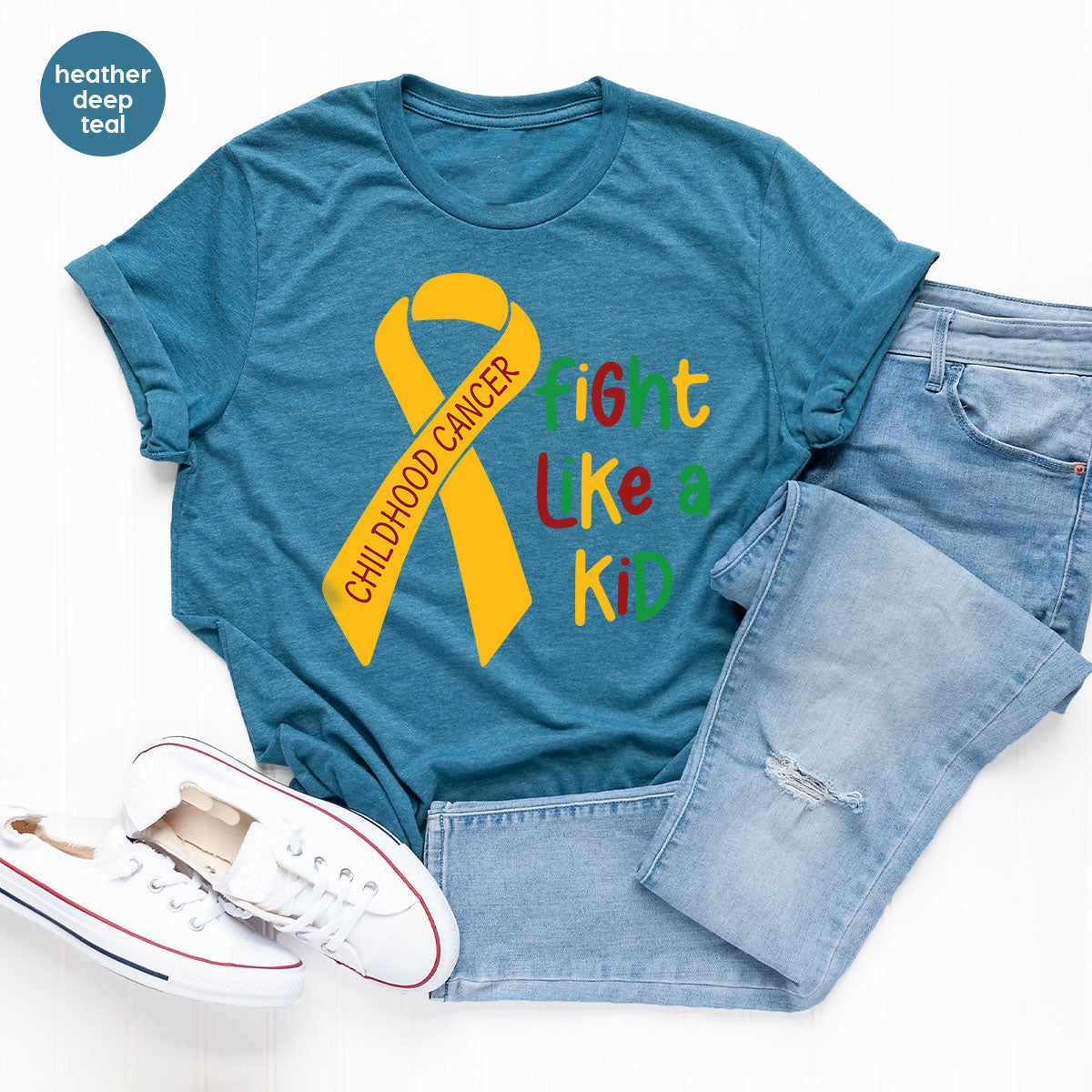 Fighting Like A Kid Shirt, Cancer Fight Childhood Canver product image 18